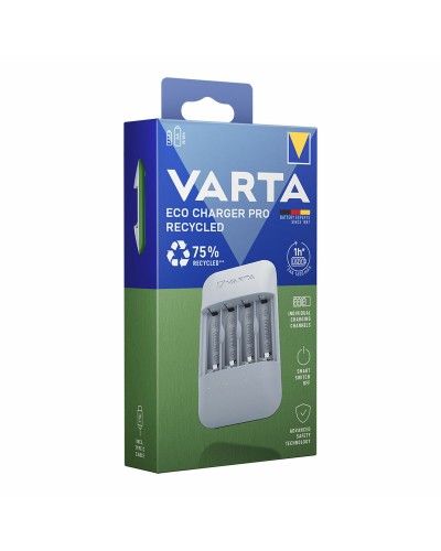 Varta Eco Charger Pro : Chargeur Recyclé + 4 Piles Rechargeables
