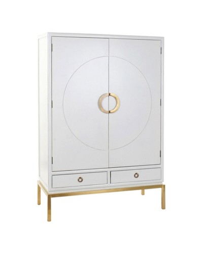 Skåp DKD Home Decor Vit Gyllene Metall Poppel 120 x 50 x 175 cm