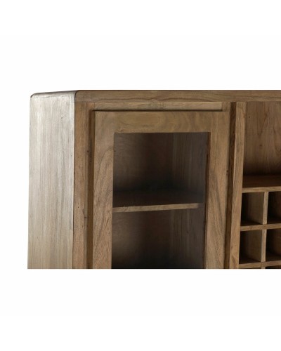 Visningsställ DKD Home Decor Glas Brun Rattan Akaciaträ (160 x 41 x 153 cm)