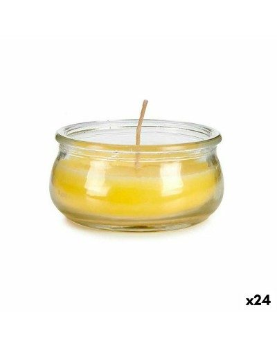 Kynttilä Keltainen Lasi Vaha 7,7 x 4 x 7,7 cm (24 osaa)