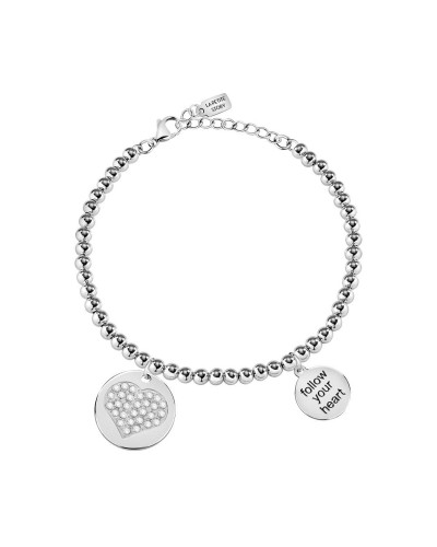 La Petite Story Women's Bracelet LPS05ASD10 Silver Steel and Crystals
