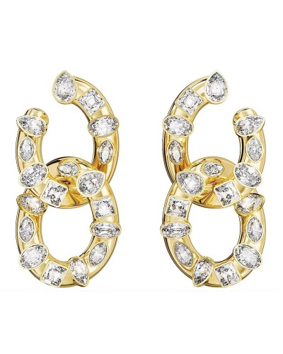 Swarovski Women's Rhodium Plated Crystal Earrings - Elegant and Luminous

