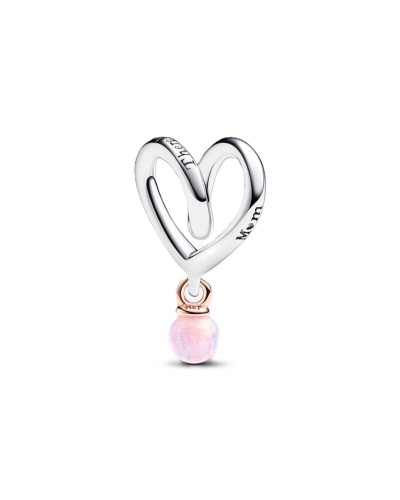 Colgante Charm Pandora Corazón Brillante Bicolor - Idea Regalo Mujer
