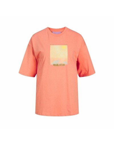 Dames-T-Shirt met Korte Mouwen Jack & Jones Jxpaige Oranje