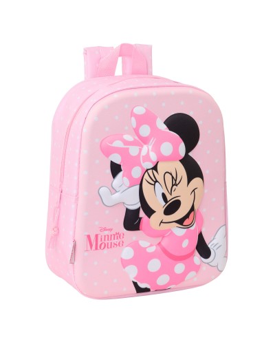 Child bag Minnie Mouse Pink 22 x 27 x 10 cm 3D