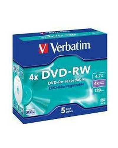 DVD-RW Verbatim 5 Unidades Negro 4,7 GB 4x (5 Unidades)