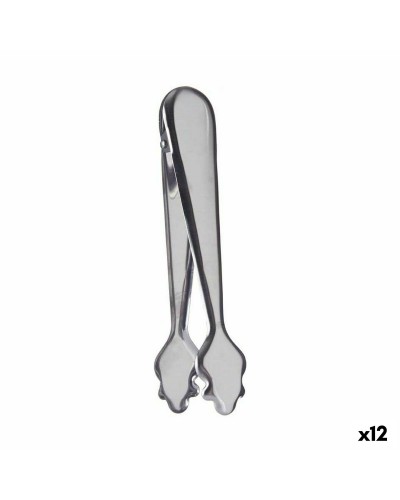 Pinzas para Hielo 18,5 x 3,5 x 6 cm Plateado Acero Inoxidable (12 Unidades)