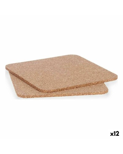 Kit de sets de table Kinvara KT166139S Naturel Liège 18 x 0,5 x 18 cm Dessous de plat (12 Unités)