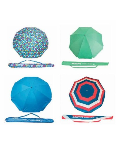 Parasol Pliant en Tissu Imperméable avec Mât en Fer de 200 cm
