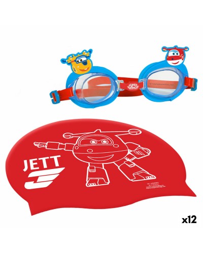 Super Wings: Set Gorro y Gafas de Natación para Niños - 12 Unidades
