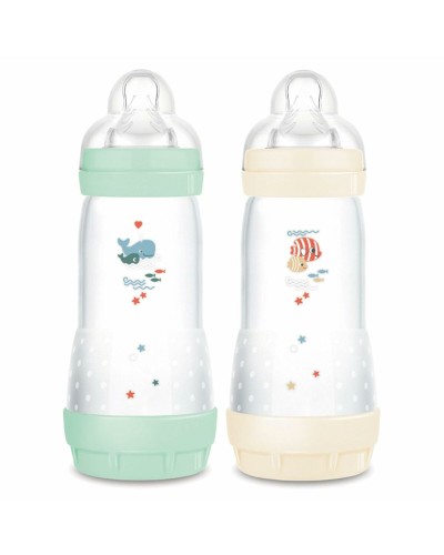 MAM Bottle Sea Green Beige 270ml - Anti-Colic & Easy Grip
