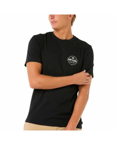 Herren Kurzarm-T-Shirt Rip Curl Staple Schwarz
