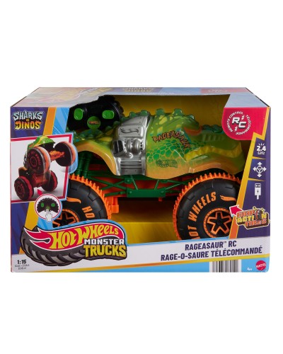 Politiewagen op Afstandsbediening Hot Wheels Monster Trucks Samsh O Saurus 1:15