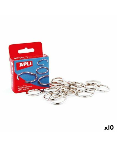 Anelli Apli Argentato 51 mm Rilegatura (10 Unità)