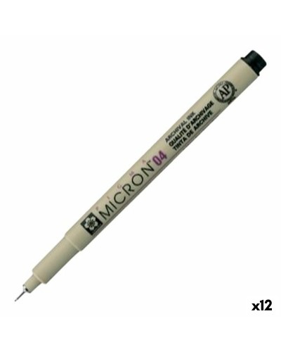 Tuschpennor Talens Sakura PIGMA MICRON 04 Svart (12 antal)