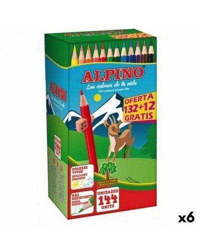 Lápices de colores Alpino KIDS EVOLUTION STRIPES Multicolor 144 Piezas (6 Unidades)