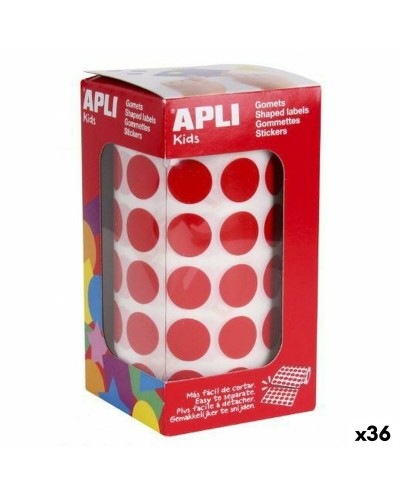 Stickers Apli Gomets Red Circular (36 Units)