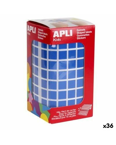 Stickers Apli Gomets Blauw Vierkant (36 Stuks)