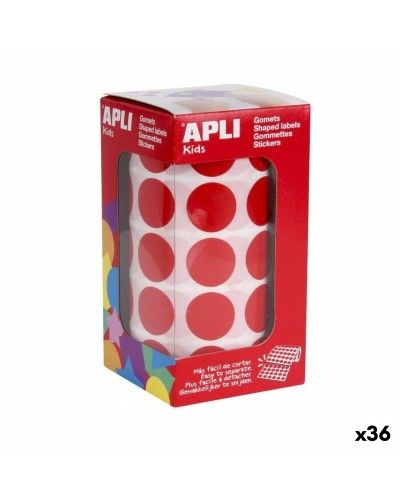 Stickers Apli Gomets Red Circular (36 Units)