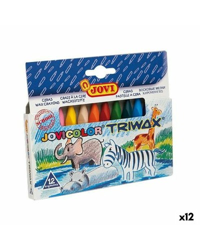 Crayons gras de couleur Jovi JOVICOLOR TRIWAX Multicouleur (12 Unités)