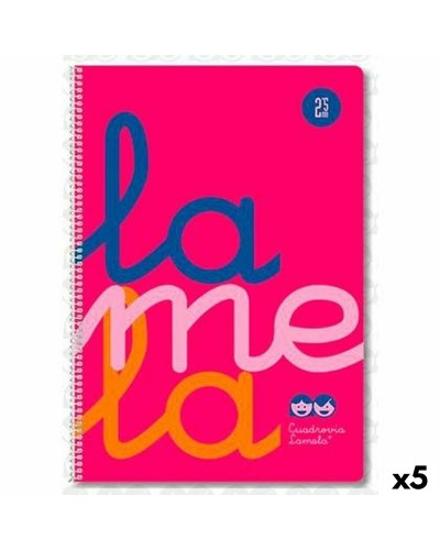 Bok med ringar Lamela Rosa Din A4 80 Blad (5 antal)