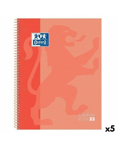 Quaderno con Anelli Oxford CLASSIC EUROPEANBOOK Pesca A4 80 Pagine (5 Unità)