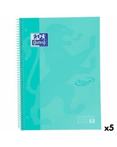 Ringbuch der Ringe Oxford TOUCH EUROPEANBOOK Minze A4 80 Blatt (5 Stück)