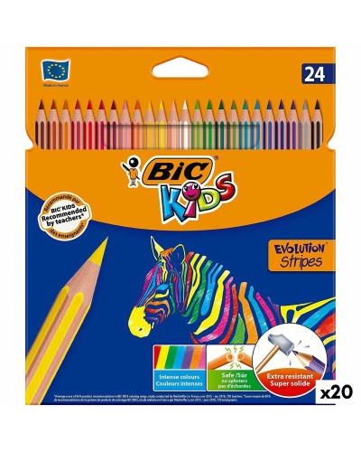 Matite colorate Bic KIDS EVOLUTION STRIPES Multicolore 24 Pezzi (20 Unità)