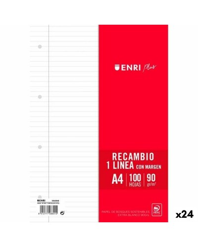 Ersättningsark ENRI Vit A4 100 Blad (24 antal)