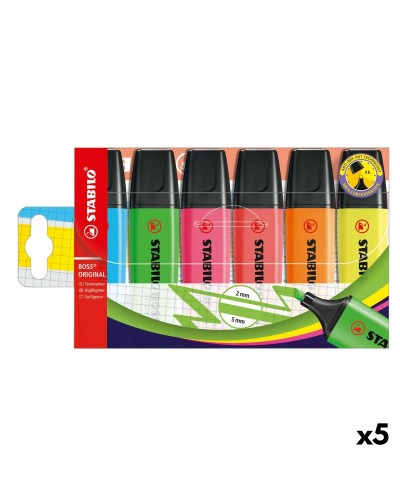 Fluorescent Marker Set Stabilo BOSS ORIGINAL Multicolour 6 Pieces (5 Units)