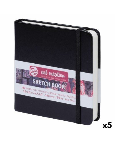 Sketchbook Talens Art Creation Sketch Book Musta 80 Levyt 12 x 12 cm (5 osaa)