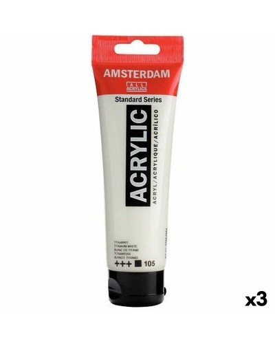 Akrylfärg Talens Amsterdam Vit 120 ml (3 antal)