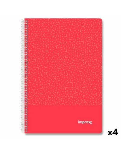 Cahier Imprex Rouge Din A4 80 Volets (4 Unités)