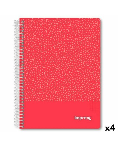 Quaderno Imprex Rosso A5 80 Pagine (4 Unità)