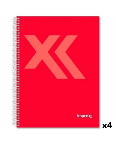 Quaderno Imprex Rosso Din A4 80 Pagine (4 Unità)