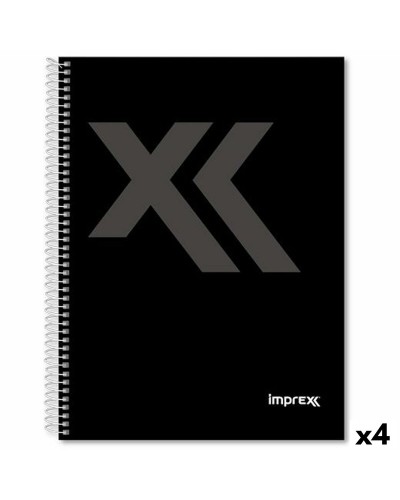 Notizbuch Imprex Schwarz A5 80 Blatt (4 Stück)