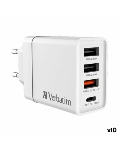 Cargador de Pared Verbatim Blanco 30 W (10 Unidades)