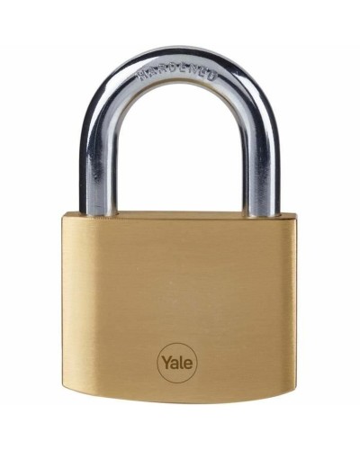 Yale Rectangular Brass Padlock with Keys for Home and Commercial Security
