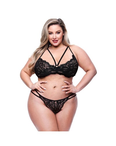 Set di Lingerie Baci Lingerie Nero (Queen size)