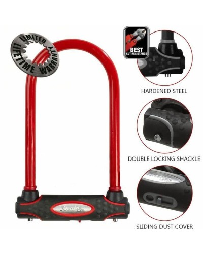 Cadenas Master Lock rouge avec clé - Antivol sécurité valises casier
