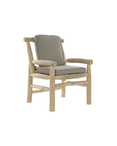 Tuinstoel DKD Home Decor Natuurlijk Lichtgrijs Teakboom 65 x 80 x 92 cm