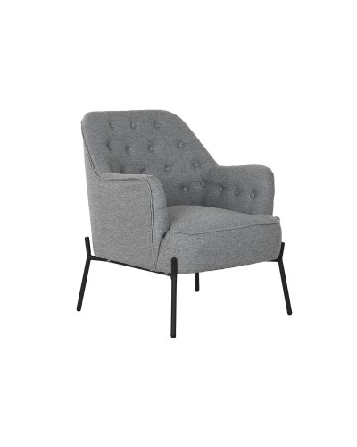 Sillón Gris Metal DKD Home Decor | 65x73x79,5cm | Moderno y Confortable
