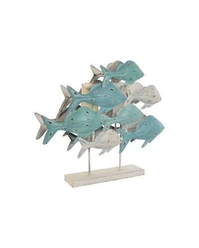 Statue Décorative Esprit Méditerranéen Poissons - 60x15x53cm
