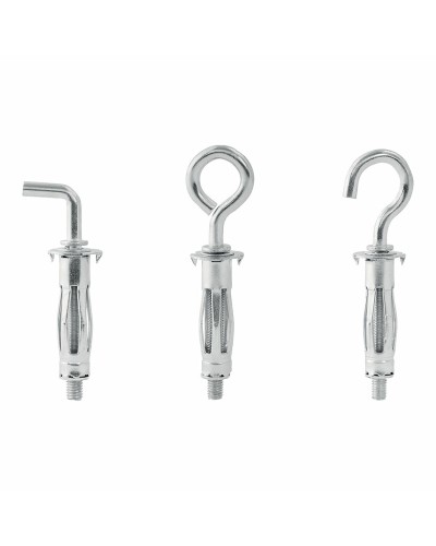 Schnellspannhaken, ø 11 x 37 mm, 12 Stück, Metalldübel, Zum Aufhängen von Bildern, Regalen, Lampen
