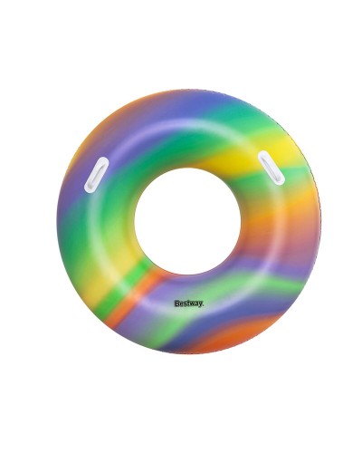 Bestway Regenbogen Aufblasartikel D119 cm: Schwimmring Pool/Strand +12 Jahre
