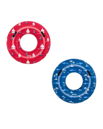 Bestway Opblaasbare Vlotter met Handvatten Nautica Assorti Kleur D119 cm +12 Jaar Strand en Zwembad 36353