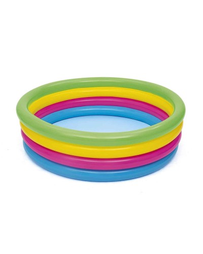 Bestway Opblaasbaar Kinderzwembad 4 Ringen Regenboog 157x46 cm +3 Jaar Tuin 51117