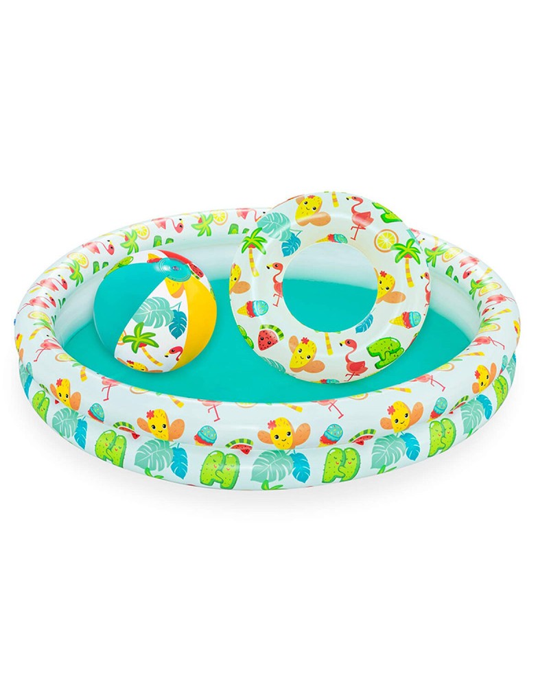 Bestway Piscina Gonfiabile 122x20 cm - 2 Anelli - Giardino Bimbi +2 Anni
