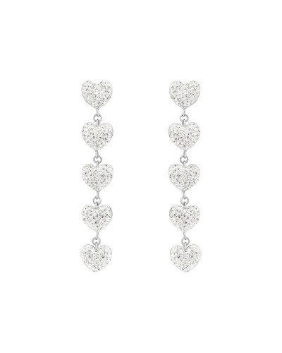 Stroili Women's Dangle Earrings Sparkling Crystals Sterling Silver 925
