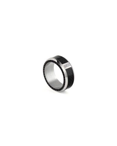 Guess Bague Homme Noir Acier Inoxydable Taille 24 - Design Moderne
